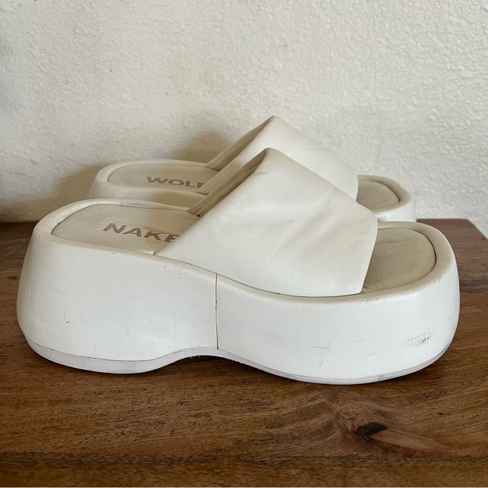 Naked Wolfe Destiny Women's White Platform Sandals Size 8